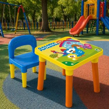 Imagem de Mesinha com 1 Cadeirinha Infantil Para Atividades Galinha Pintadinha -