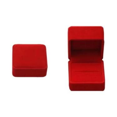 Imagem de Estojo De Armazenamento De Joias De Casamento Em Veludo Vermelho, Orga