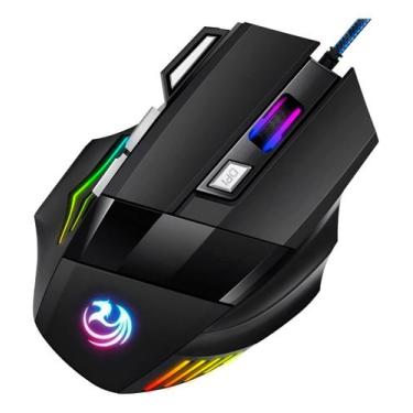 Imagem de Mouse Gamer Para Jogo 3.200 Dpi Óptico Com Luzes Led Rgb Usb - Exbom