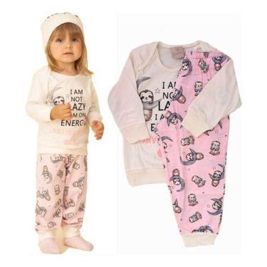 Imagem de Pijama Bebê Menina Manga Longa 1 A 3 Anos Algodão Pzama 0031, 1, Rosa