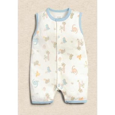 Imagem de Macacão Curto Infantil Menino Anjos Baby, P, Azul