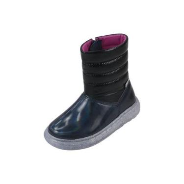 Imagem de Bota infantil menina cano alto preta pampili, 27, Preto