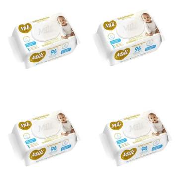 Imagem de Kit 4 Toalha Umedecida Mili Love & Care 96 Unidades - Mili