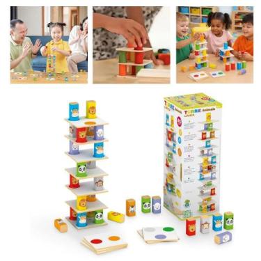 Imagem de Jogo Torre Lúdica 40 Peça Madeira Jogo Educativo Sensorial - Yeet