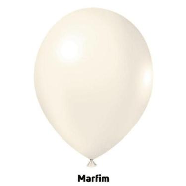 Imagem de BALÃO LISO REDONDO - PIC PIC Nº 05 - MARFIM - Pacote com 50 unidades