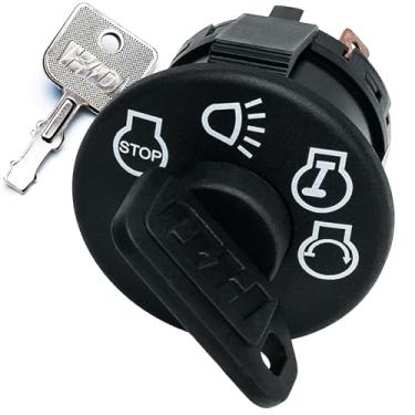 Imagem de Interruptor de ignição de interruptor HD substitui Troy-Bilt MTD Bronco Super Bronco Pony Big Red Horse Range Rider LT1742 LT1842 LT2046 LTX1842 LTX2146 com faróis 1 guarda-chuva e 1 chave de aço e mosquetão