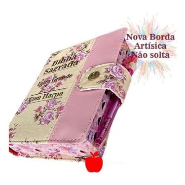 Imagem de Bíblia Pentecostal Assembleia Sagrada Letra Grande - Botão - Harpa Índ