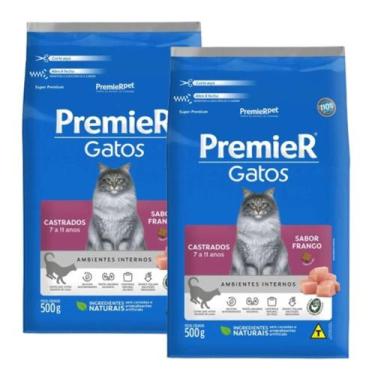 Imagem de Kit 2 Ração Premier Gatos Sênior Ambiente Interno Frango 1,5 Kg