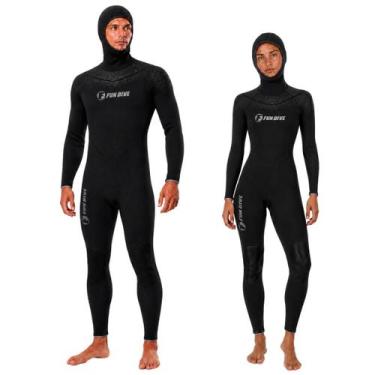 Imagem de Roupa Neoprene 7mm Neoflex Fun Dive - Modelo Unissex Inverno, Preto, S