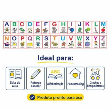 Imagem de Faixa Alfabeto Ilustrado Lona 5,00 X 0,33 - Banner - AUXILIAR DO PROFE
