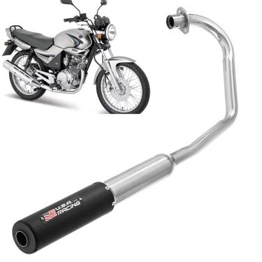 Imagem de Escapamento Esportivo ES-694CP para Yamaha YBR 125 2000-2008 em Aço Cromado e Preto Pro Tork