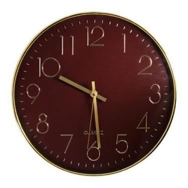 Imagem de Relógio de Parede Yazi Cromado Requinte Dourado - Yangzi