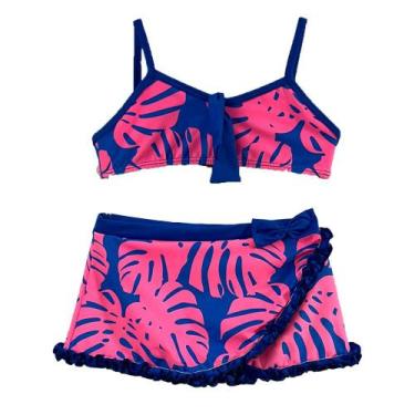 Imagem de Biquíni Infantil Com Saia Biquíni E Saída De Praia - WA modas, Rosa, 1