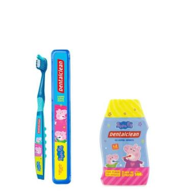 Imagem de Escova De Dente Infantil Escolar Peppa + Pasta - Dentalclean