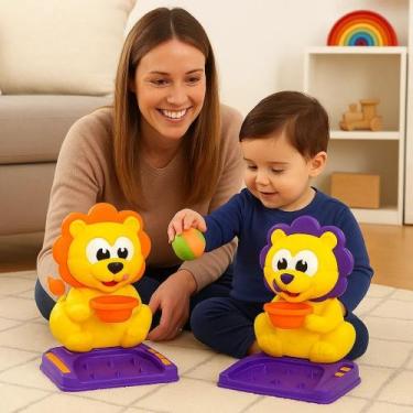 Imagem de Cesta Basquete Leão Bolinha Marcador Pontos Brinquedo Esporte Menino J