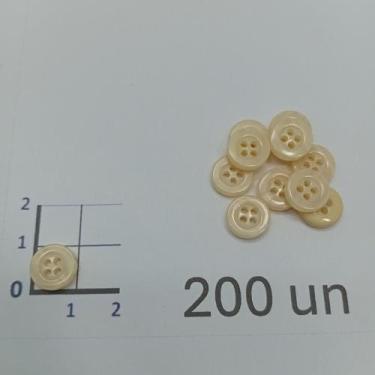 Imagem de Botões Creme 10mm 4 Furos Brilho Perolado 50Un 100Un 200Un confecção v