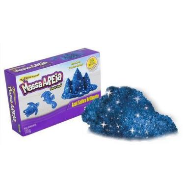 Imagem de Massa Areia Azul Safira Brilhante 170g Massa Areia Para Modelar Kineti