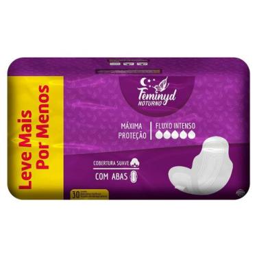 Imagem de Absorvente Noturno com Abas FEMINYD 30 Unidades