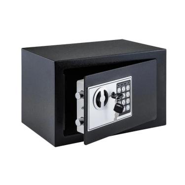 Imagem de Cofre Eletrônico g Eletrônico com Abertura por Chave Ou Senha Preto Kala 20CM