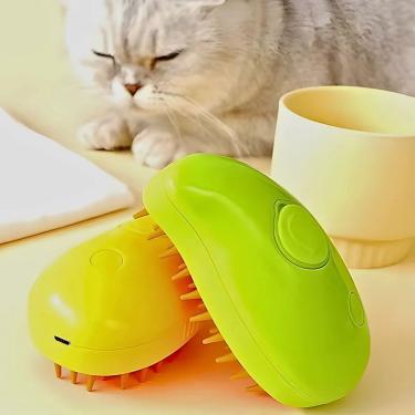 Imagem de Escova Autolimpante a Vapor 3 em 1 para Pets Limpeza Desembaraço Massagem Cães e Gatos Outras Marcas