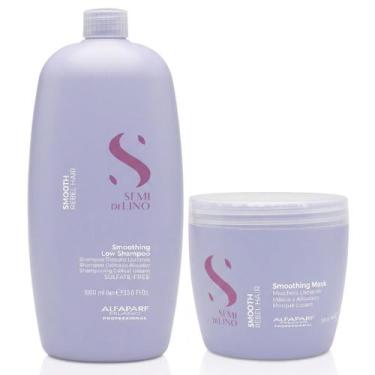 Imagem de Kit Shampoo 1L Máscara 500 ml Alfaparf Semi Di Lino Smooth