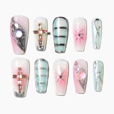 Imagem de Unhas Postiças Sun&Beam Nails Formato Ballerina Médio Rosa Menta