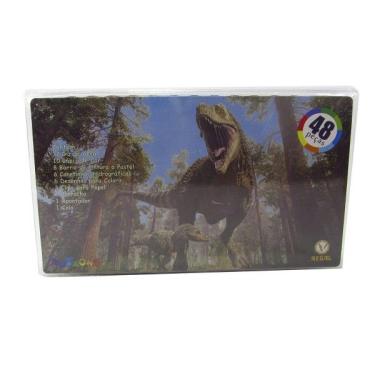 Imagem de Estojo escolar 48 pecas transparente - estampa dinossauro