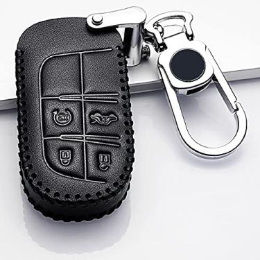 Imagem de YJADHU Car Key Cover Case Porta-chaves Protetor de porta-chaves, adequado para Jeep Grand Cherokee Chrysler 300C Renegade Fiat Freemont 2018,9