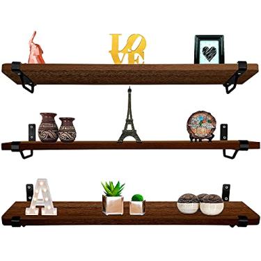 Imagem de Kit Jogo 3 Prateleiras De Parede Zurique Mdf 60cm x 15cm Preta/Villandry