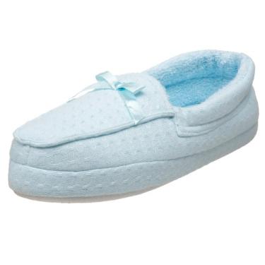 Imagem de MUK LUKS Pantufa feminina I Luv Planet Earth Waffle, Mirtilo, Large (US Women's 8-9 M)