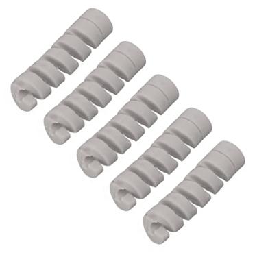 Imagem de SPYMINNPOO 5 peças de envoltório de cabo espiral para bicicleta, capa protetora de borracha para proteção de moldura luva de freio para câmbio de bicicleta (cinza)