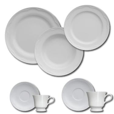 Imagem de Aparelho de Jantar, Chá, Café e Sobremesa 42 Peças Germer Cottage em Porcelana - Branco