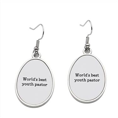 Imagem de Brinco World's Best Youth Pastor – Brincos pendentes para meninas – Presente de festa de aniversário dos namorados, Metal, Sem pedras preciosas