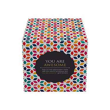 Imagem de Dessie 60 cartões inspiradores com envelopes 8 x 9 cm. Você é selos incríveis para apreciação, incentivo, gratidão, afirmações positivas, presentes atenciosos. Tamanho da nota Post-it.