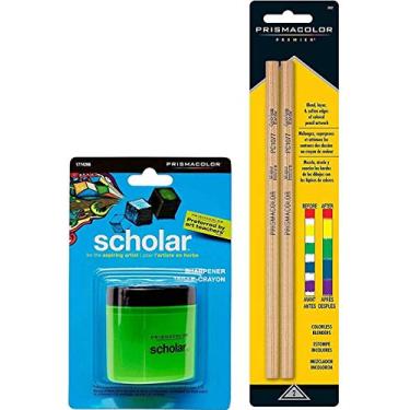 Imagem de Apontador de lápis colorido Prismacolor Scholar da BUNDLE (1774266) + Lápis de liquidificador Prismacolor incolor, pacote com 2 (962)