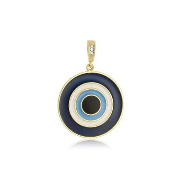 Imagem de Pingente Olho Grego Grande Resinado - Ouro Amarelo