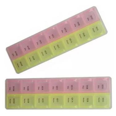 Imagem de Porta Comprimido Semanal Retangular Com 14 Divisórias