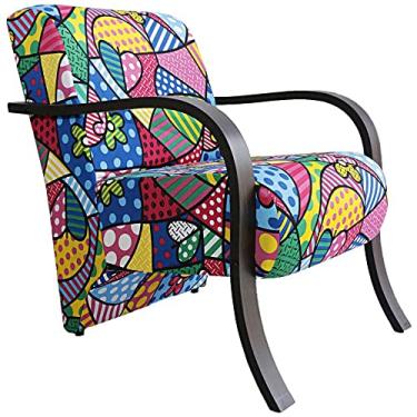 Imagem de Poltrona Decorativa Santa Rita com braço de madeira - Romero Brito