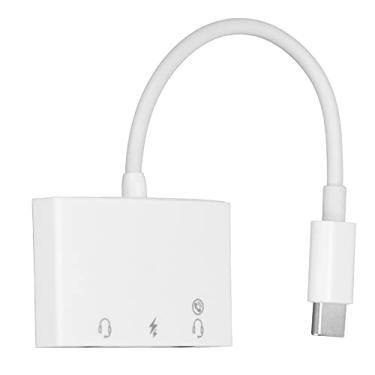 Imagem de Divisor de fone de ouvido, adaptador conversor de conector de fone de ouvido 3 em 1 USB para C transferência dupla de 3,5 mm, com porta de carregamento rápido tipo C, para celular/tablet