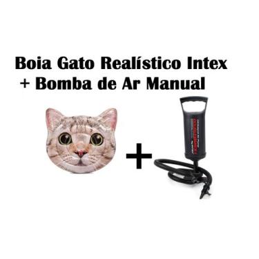 Imagem de Colchão Inflável Bóia Piscina Gato + Bomba De Ar - Intex