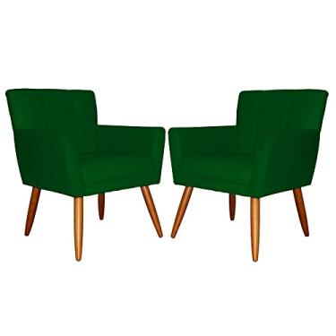 Imagem de Kit 02 Poltronas Decorativas Onix Suede Verde - DS Estofados