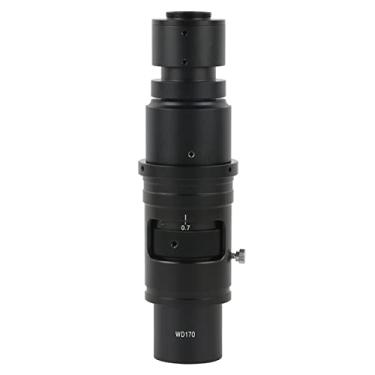 Imagem de Adaptador de microscópio 0,7X-5X ampliação de zoom ajustável WD105 WD210 WD170 C suporte lente monocular para microscópio de vídeo acessórios de microscópio de câmera (cor: lente WD170)