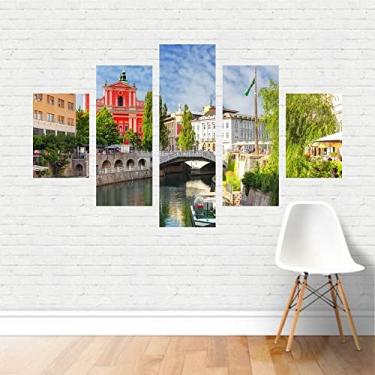 Imagem de Quadro Eslovênia Capital Ljubljana Europa Canal Tela Canvas