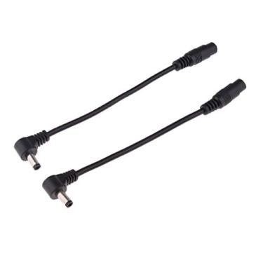 Imagem de Cabo adaptador macho fêmea para 5,5 mm x 2,1 mm 2,1 mm fêmea para 5,5 mm x 2,5 mm 90 graus para laptop, adaptador, fonte de alimentação etc