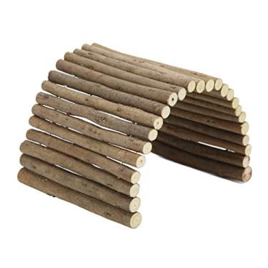 Imagem de Ponte de madeira para hamster, escada, brinquedo de ponte de madeira, de madeira, ponte dobrável para hamster, porquinho-da-índia e outros animais pequenos