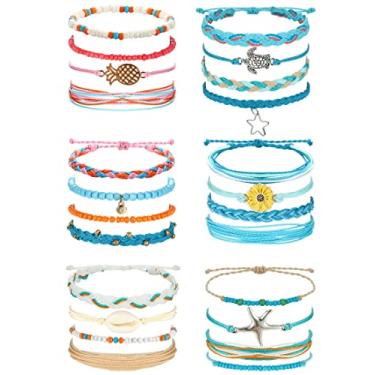 Imagem de LOLIAS 24 pulseiras de tornozelo impermeáveis para mulheres, surfista, onda, boho, pulseira ajustável, feita à mão, pulseira da amizade, cordão oceano, praia, boho, tornozeleiras para mulheres, 9