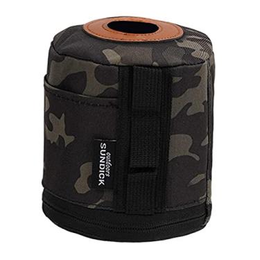 Imagem de GZYF Capa protetora de tanque de gás portátil tampa de armazenamento de recipiente de cilindro de combustível para acessórios de viagem caminhadas suprimentos de cozinha churrasco, camuflagem preta G