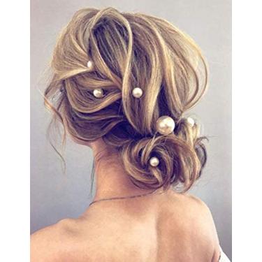 Imagem de Aimimier Alfinetes de cabelo de pérola para noiva, 10 peças, grande, marfim, champanhe, pérola, perola, perola, perola, peruca, para casamento, festa de formatura, festival, acessórios de cabelo para mulheres e meninas, Marfim