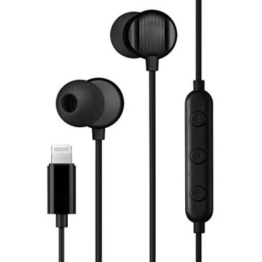 Imagem de PALOVUE Fones de ouvido Lightning, fones de ouvido, controlador de microfone certificado MFi compatível com iPhone 8 7 Plus iPhone 11 Pro Max X XS Max XR (Morflow-Black)