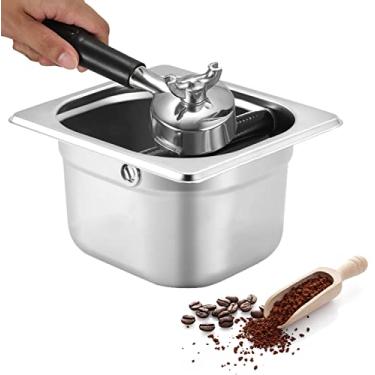 Imagem de LMIP Coffee Knock Box Stainless Steel, Stainless Steel Coffee Grounds Container Residue Trash Can